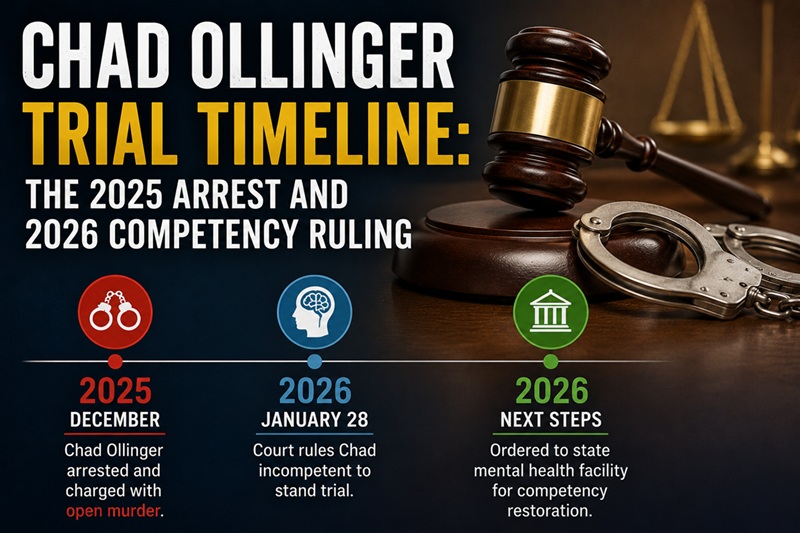 Chad Ollinger Trial Timeline: The 2025 Arrest and 2026 Competency Ruling